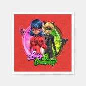 Serviette En Papier Ladybug & Cat Noir | Lucky & Charming (Devant)