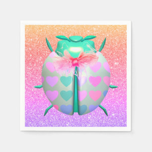 Serviette En Papier Ladybug charmant coeur mignonne parties scintillan