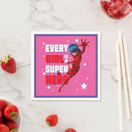 Serviette En Papier Ladybug Every Girl est un super héros (En situation)