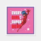 Serviette En Papier Ladybug Every Girl est un super héros (Devant)