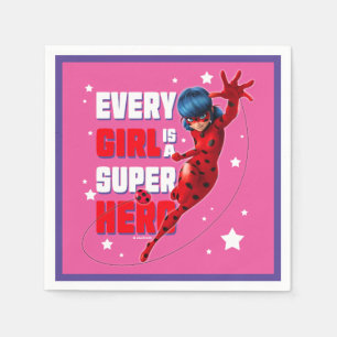 Serviette En Papier Ladybug Every Girl est un super héros
