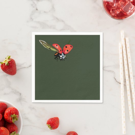 Serviette En Papier Ladybug Fly (En situation)