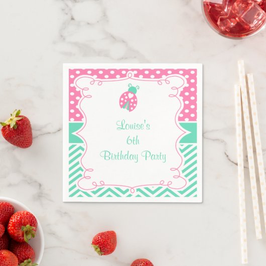 Serviette En Papier Ladybug Ladybird Birthday Party (En situation)