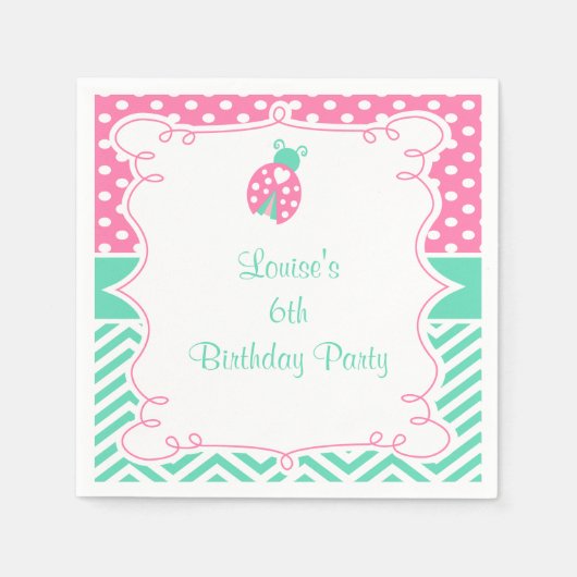 Serviette En Papier Ladybug Ladybird Birthday Party (Devant)