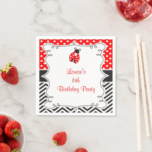 Serviette En Papier Ladybug Ladybird Birthday Party (En situation)