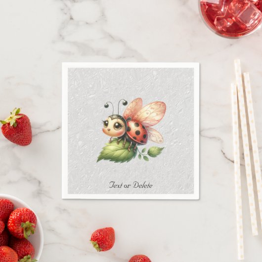 Serviette En Papier Ladybug Napkins (En situation)