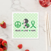 Serviette En Papier Ladybug Peace Love Hope Green Awareness Ruban (En situation)