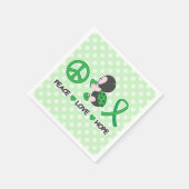 Serviette En Papier Ladybug Peace Love Hope Green Awareness Ruban (Coin)