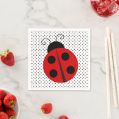 Serviette En Papier Ladybug Pois Design Paper Napkins (En situation)