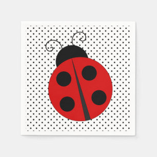 Serviette En Papier Ladybug Pois Design Paper Napkins
