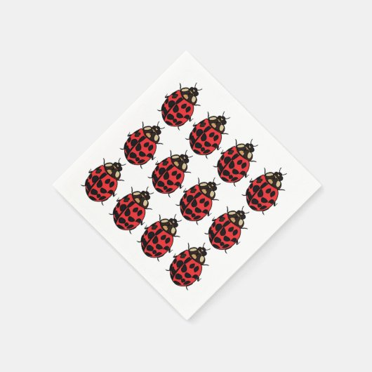 Serviette En Papier Ladybug Red Black Insect Ladybug (Coin)