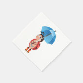 Serviette En Papier Ladybug Sous Un Parapluie (Coin)