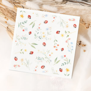Serviette En Papier Ladybug Summer Garden Baby shower papier Napkin