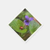 Serviette En Papier Ladybug sur les fleurs de violet doux (Coin)