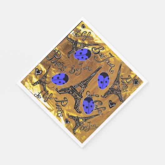 SERVIETTE EN PAPIER LADYBUGS DE PARIS (Coin)