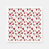 Serviette En Papier Ladybugs Floral Rouge (Devant)