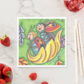 SERVIETTE EN PAPIER LADYBUGS QUI RETOURNENT SUR LES FEUILLES D'AUTOMNE (En situation)