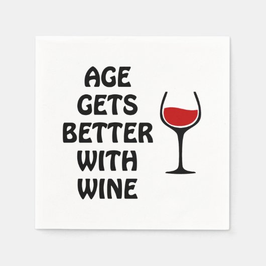 Serviette En Papier L'Âge S'Améliore Avec Le Vin (Devant)