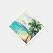 Serviette En Papier Lagon de plage tropical | Palm Tree Paradise Maria (Coin)