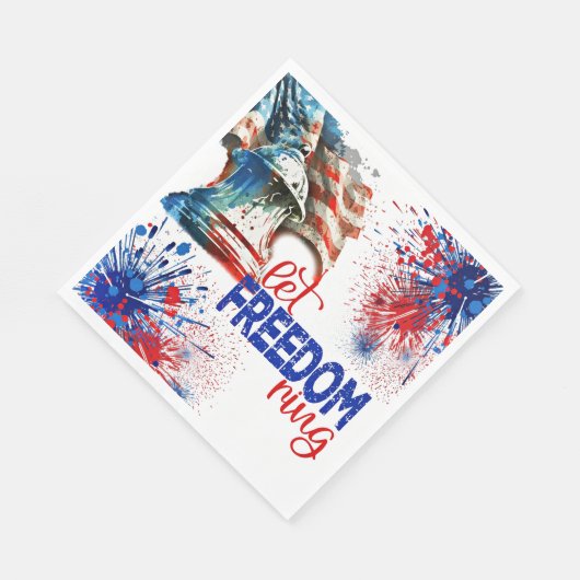 Serviette En Papier Laisse La Liberté Bague, 4 juillet, (Coin)