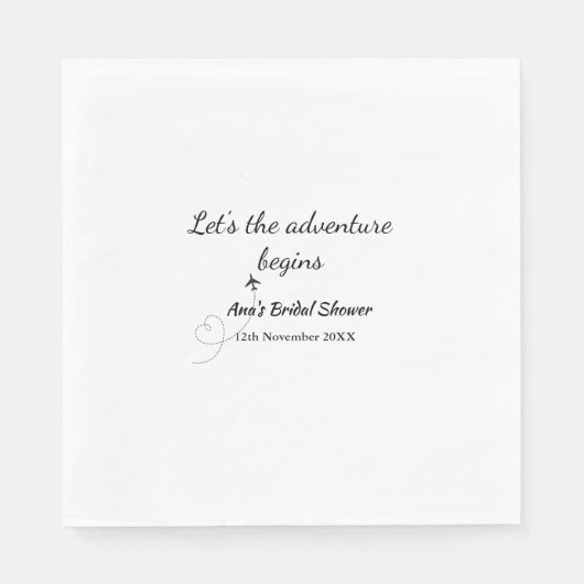 Serviette En Papier laisse l'aventure débuter nuptiale douche ajouter  (Devant)