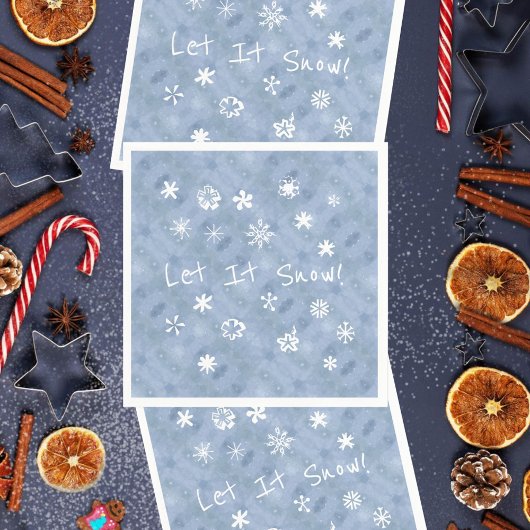 Serviette En Papier Laisser Enneiger Fun Flakes Blue Winter Holiday