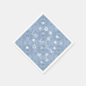 Serviette En Papier Laisser Enneiger Fun Flakes Blue Winter Holiday (Coin)