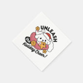 Serviette En Papier Laisser la joie des fêtes - Noël de chien mignon (Coin)