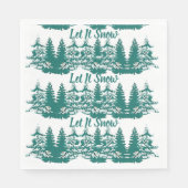 Serviette En Papier Laisser la neige aquarelle hiver Noël Bois (Devant)