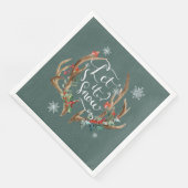 Serviette En Papier Laisser la neige / cerfs Antlers avec Fleurs (Coin)