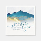 Serviette En Papier Laisser l'aventure commencer Blue Gold Mountain Ma (Devant)