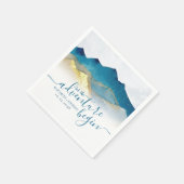 Serviette En Papier Laisser l'aventure commencer Blue Gold Mountain Ma (Coin)