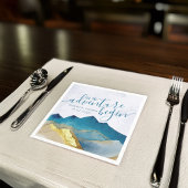 Serviette En Papier Laisser l'aventure commencer Blue Gold Mountain Ma