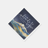 Serviette En Papier Laisser l'aventure commencer Blue Gold Mountain Ma (Coin)