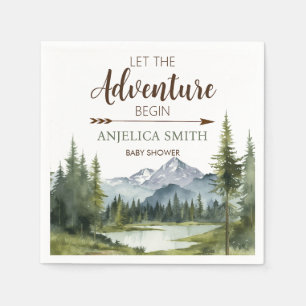 Serviette En Papier Laisser l'aventure commencer Forêt Baby shower rus