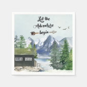 Serviette En Papier Laisser l'aventure commencer l'aquarelle rustique (Devant)