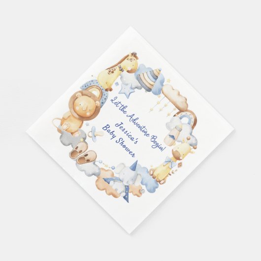 Serviette En Papier Laisser l'aventure commencer petit bébé Baby showe (Coin)