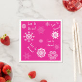 Serviette En Papier Laisser Neige Rose Chaud (En situation)