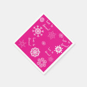 Serviette En Papier Laisser Neige Rose Chaud (Coin)