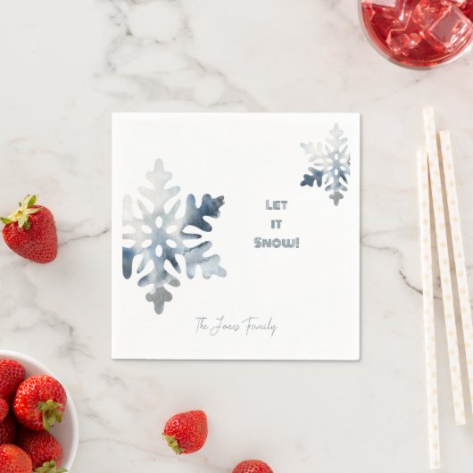Serviette En Papier Laisser neiger Custom Snowflake Cocktail (En situation)