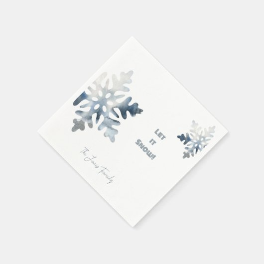Serviette En Papier Laisser neiger Custom Snowflake Cocktail (Coin)