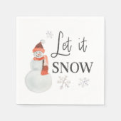Serviette En Papier Laisser neiger Fête Snowman (Devant)