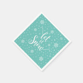 Serviette En Papier Laisser neiger Noël Calligraphie | Napkin (Coin)