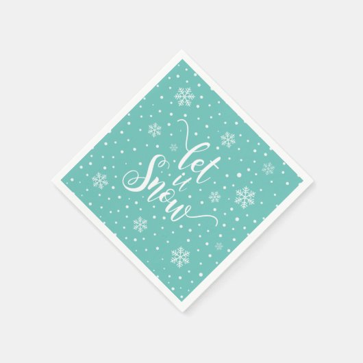 Serviette En Papier Laisser neiger Noël Calligraphie | Napkin (Coin)