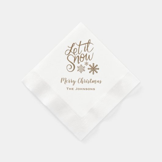 Serviette En Papier Laisser neiger personnalisées serviettes de Noël O (Coin)