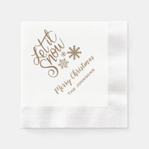Serviette En Papier Laisser neiger personnalisées serviettes de Noël O
