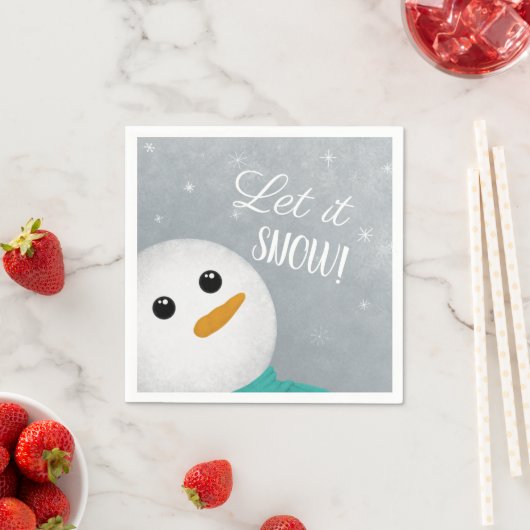 Serviette En Papier Laisser neiger Snowman (En situation)