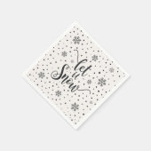 Serviette En Papier Laisser tomber la neige - Calligraphie de Noël | S (Coin)