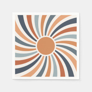 Serviette En Papier Laissez entrer le soleil dans un design rétro colo