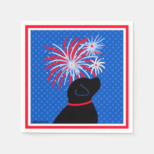 Serviette En Papier Laissez Freedom Ring Black Dog Cocktail Napkins (Devant)
